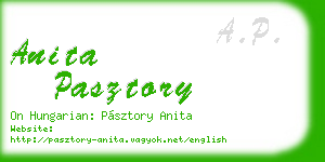 anita pasztory business card