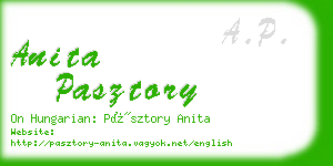 anita pasztory business card